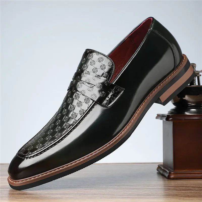Regalia Embossed Leather Loafers