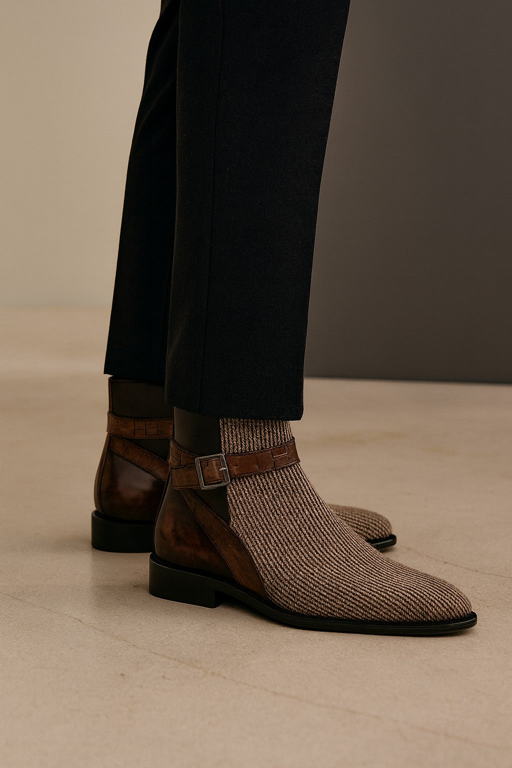 Belmont Tweed Harness Boots
