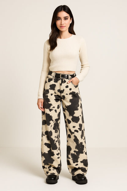 Cowprint Drift Jeans