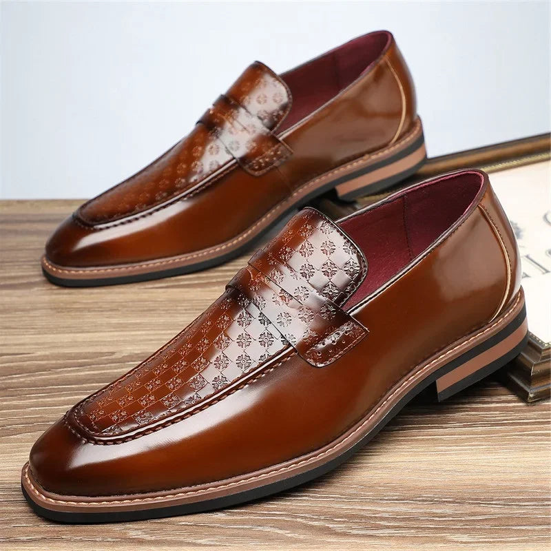 Regalia Embossed Leather Loafers