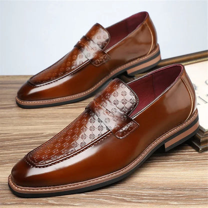 Regalia Embossed Leather Loafers