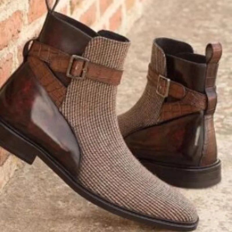 Belmont Tweed Harness Boots
