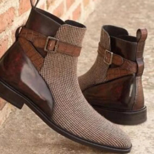Belmont Tweed Harness Boots
