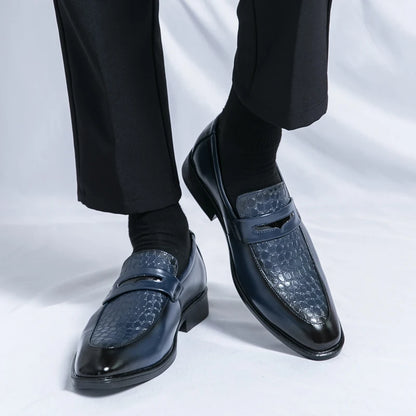 Monarch Croc Embossed Loafers