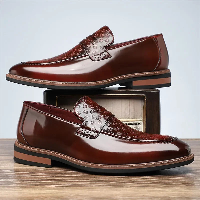 Regalia Embossed Leather Loafers