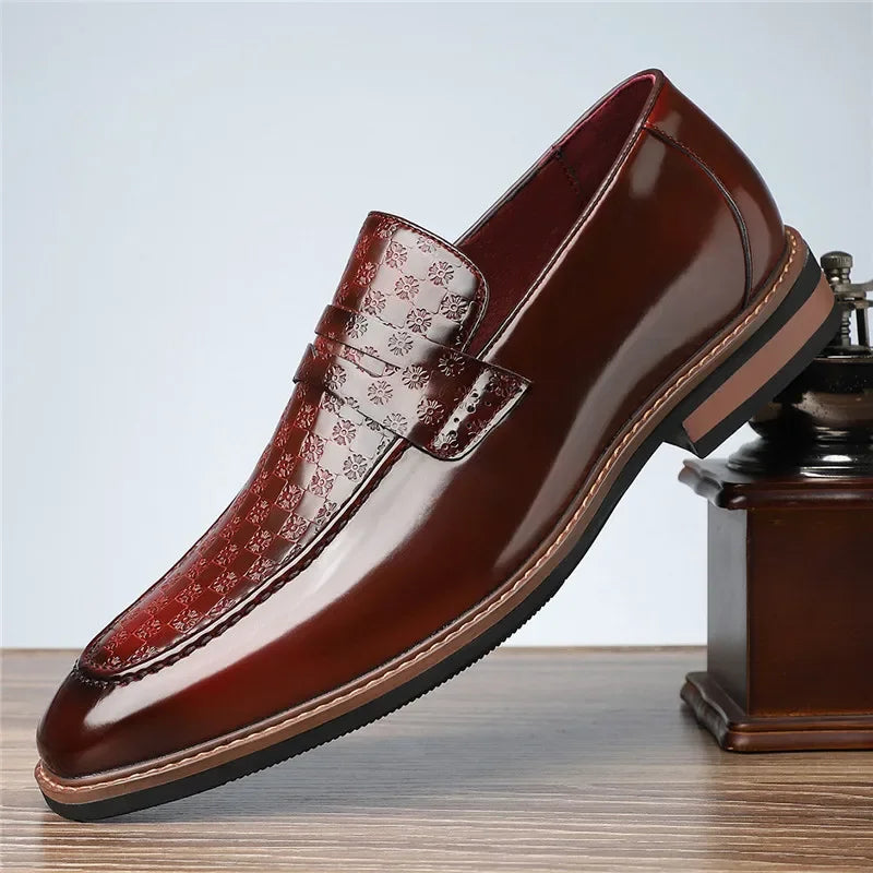 Regalia Embossed Leather Loafers