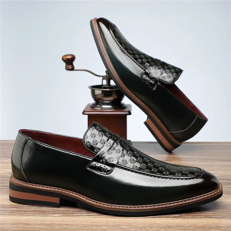 Regalia Embossed Leather Loafers