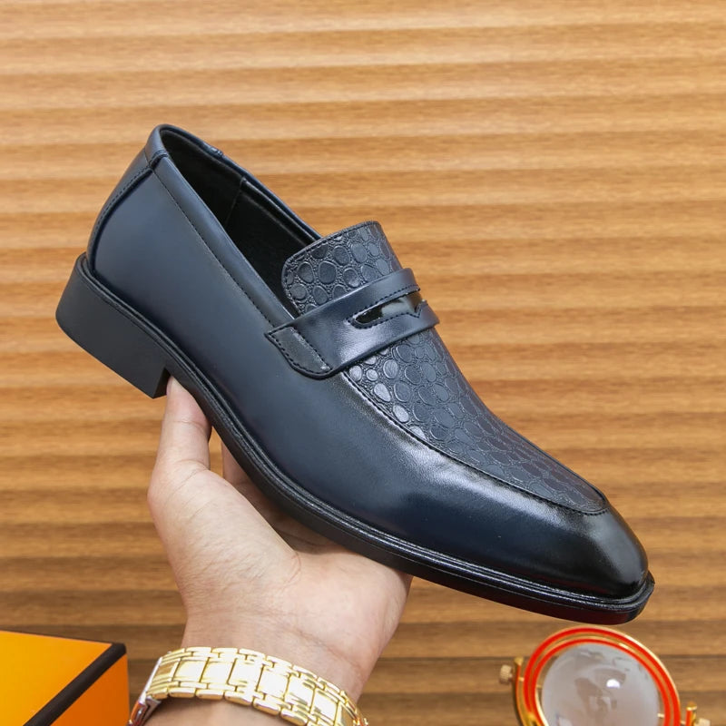 Monarch Croc Embossed Loafers