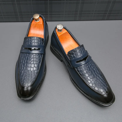 Monarch Croc Embossed Loafers