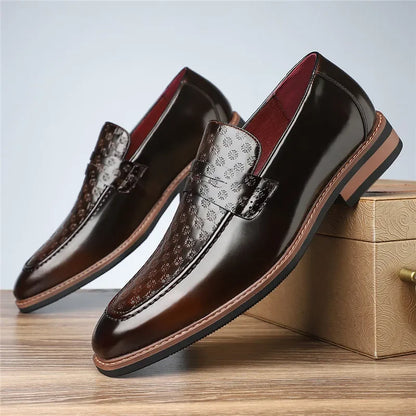 Regalia Embossed Leather Loafers