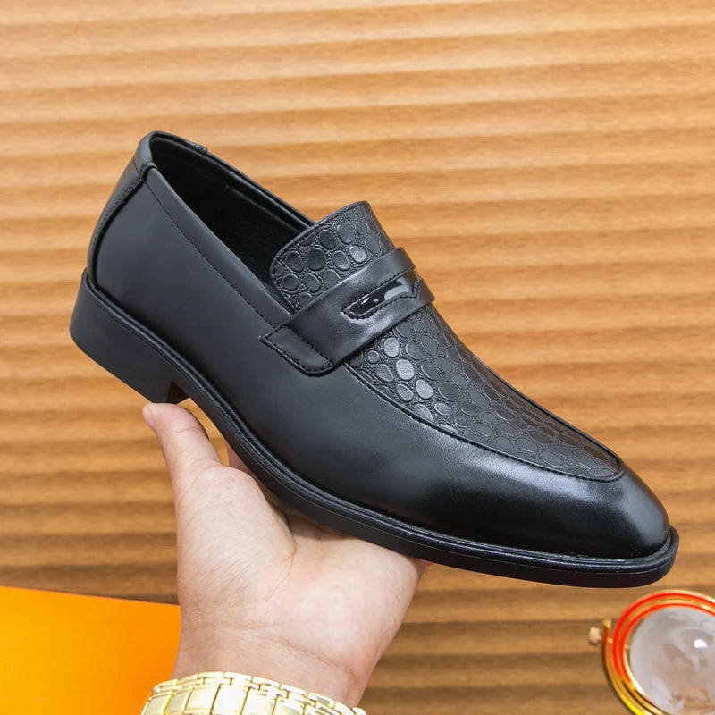 Monarch Croc Embossed Loafers