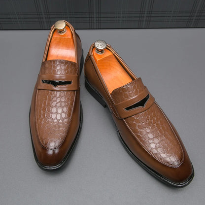 Monarch Croc Embossed Loafers