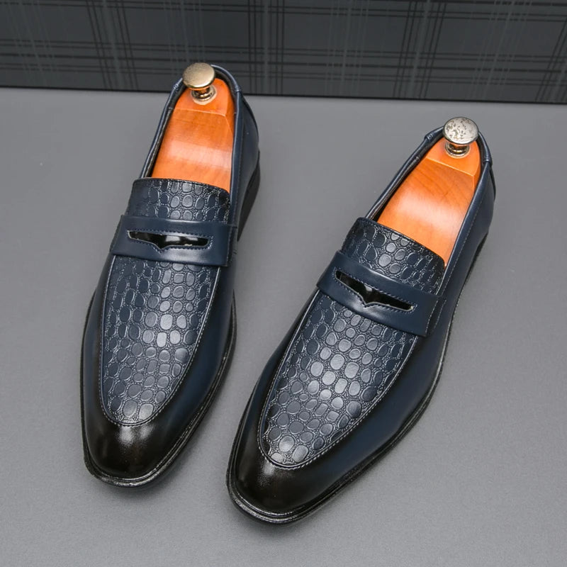 Monarch Croc Embossed Loafers