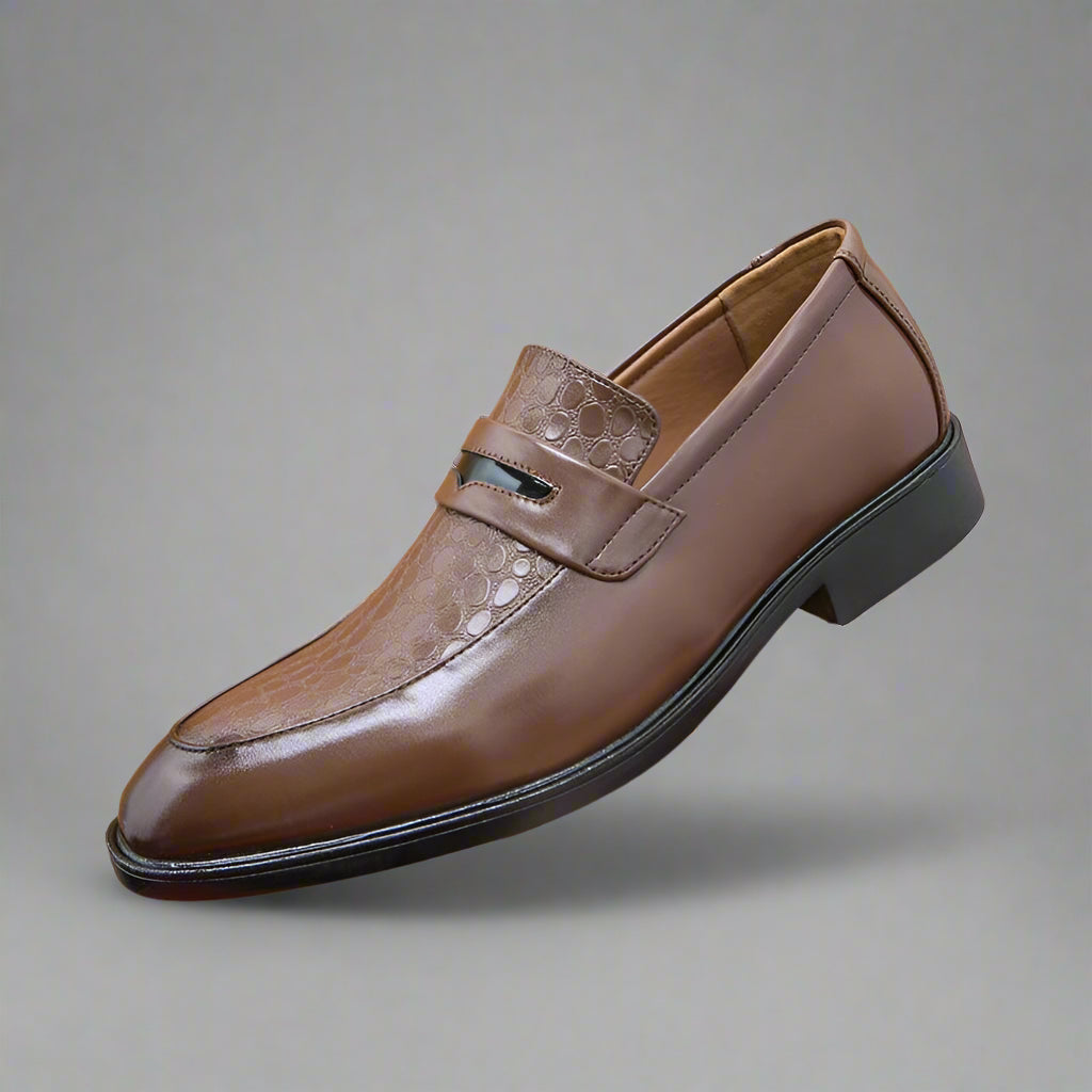Monarch Croc Embossed Loafers