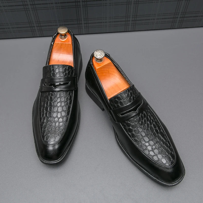 Monarch Croc Embossed Loafers