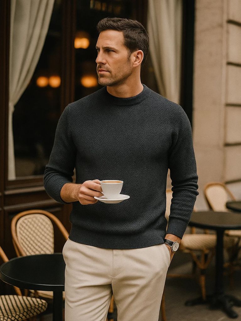 Herringbone Wool Sweater